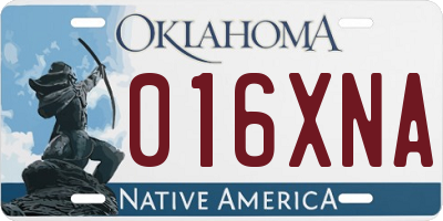 OK license plate 016XNA