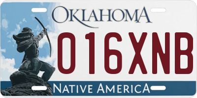 OK license plate 016XNB