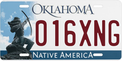 OK license plate 016XNG