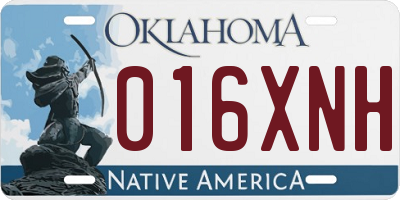 OK license plate 016XNH