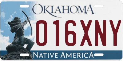 OK license plate 016XNY