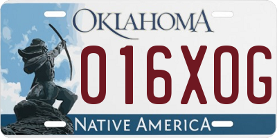 OK license plate 016XOG