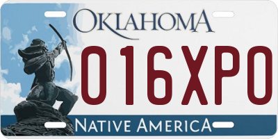 OK license plate 016XPO
