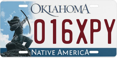 OK license plate 016XPY