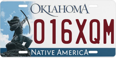 OK license plate 016XQM