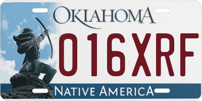 OK license plate 016XRF