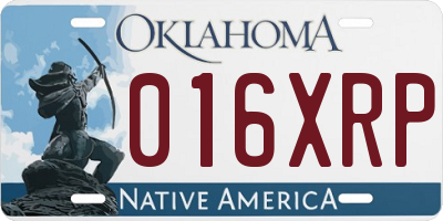 OK license plate 016XRP