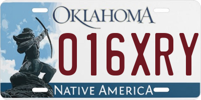OK license plate 016XRY