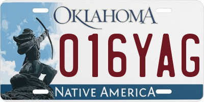 OK license plate 016YAG