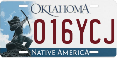 OK license plate 016YCJ