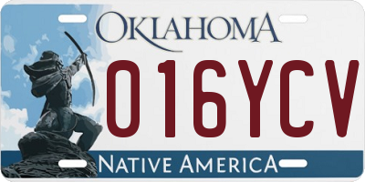 OK license plate 016YCV