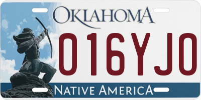OK license plate 016YJO