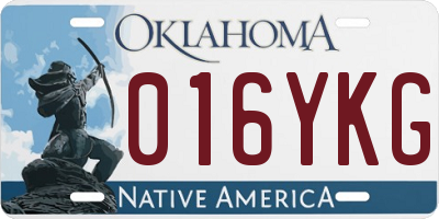 OK license plate 016YKG