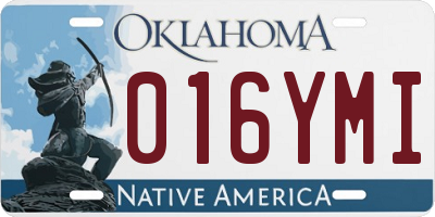 OK license plate 016YMI
