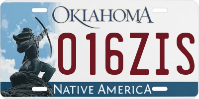 OK license plate 016ZIS