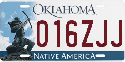 OK license plate 016ZJJ