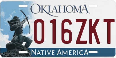 OK license plate 016ZKT