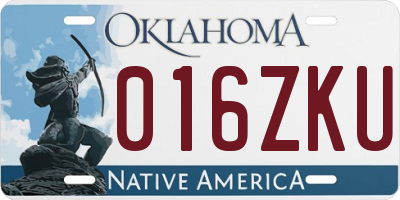OK license plate 016ZKU