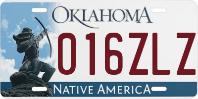 OK license plate 016ZLZ