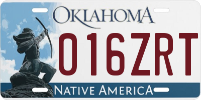 OK license plate 016ZRT