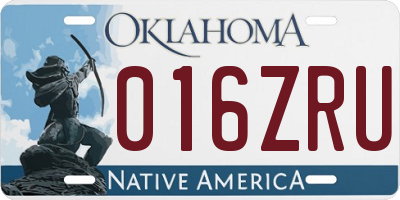OK license plate 016ZRU