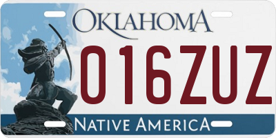 OK license plate 016ZUZ