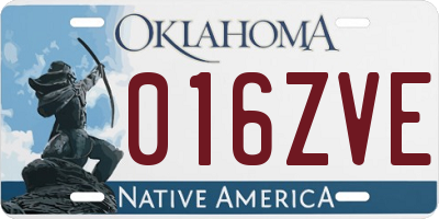 OK license plate 016ZVE