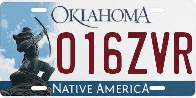 OK license plate 016ZVR
