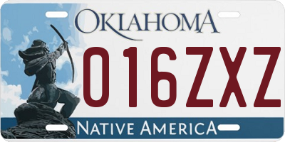 OK license plate 016ZXZ