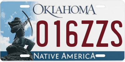 OK license plate 016ZZS