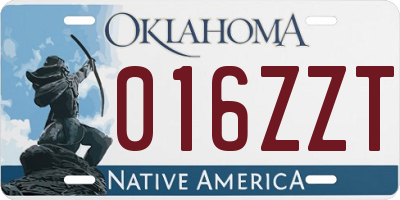OK license plate 016ZZT
