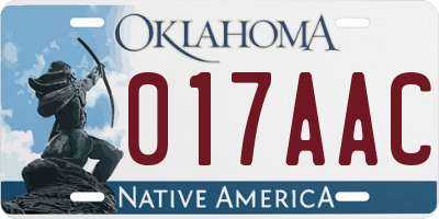 OK license plate 017AAC