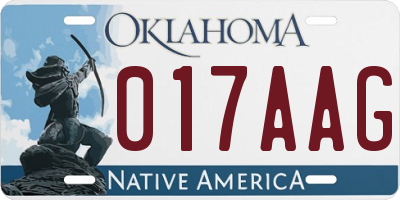 OK license plate 017AAG