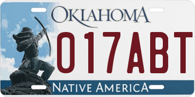 OK license plate 017ABT