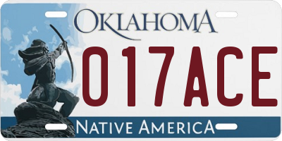 OK license plate 017ACE