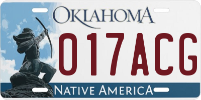 OK license plate 017ACG