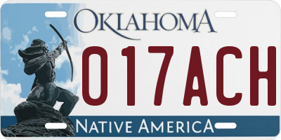 OK license plate 017ACH