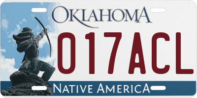 OK license plate 017ACL