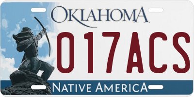 OK license plate 017ACS