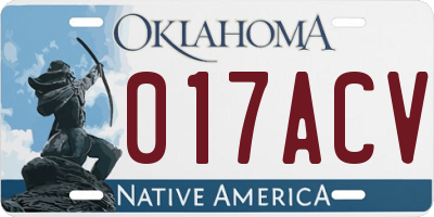 OK license plate 017ACV