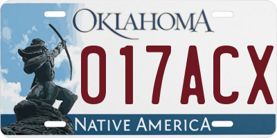 OK license plate 017ACX