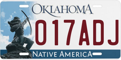 OK license plate 017ADJ