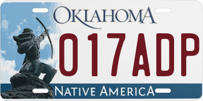 OK license plate 017ADP
