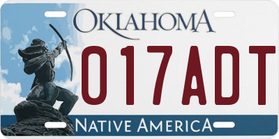 OK license plate 017ADT