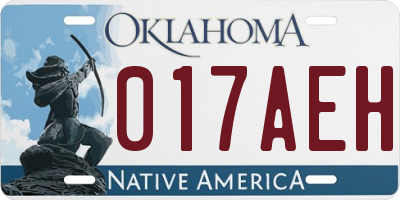 OK license plate 017AEH