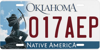 OK license plate 017AEP