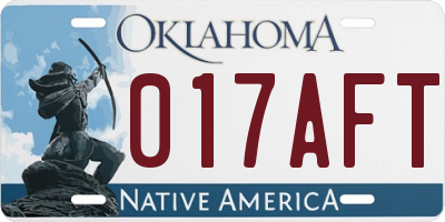 OK license plate 017AFT