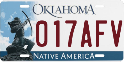 OK license plate 017AFV