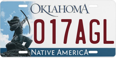 OK license plate 017AGL