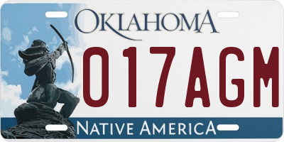 OK license plate 017AGM
